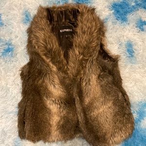 Express Faux Fur Vest. with pockets and eye loop closure. Great condition. Small